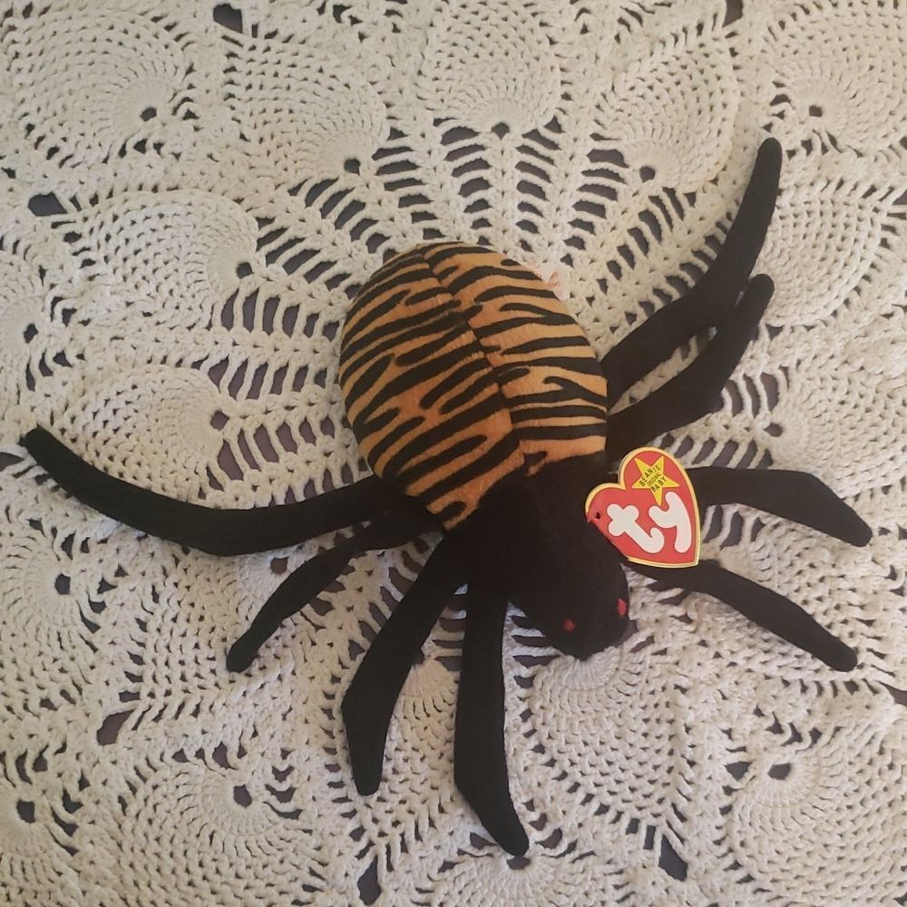 Vintage 1996 Ty Beanie Baby SPINNER the Spider